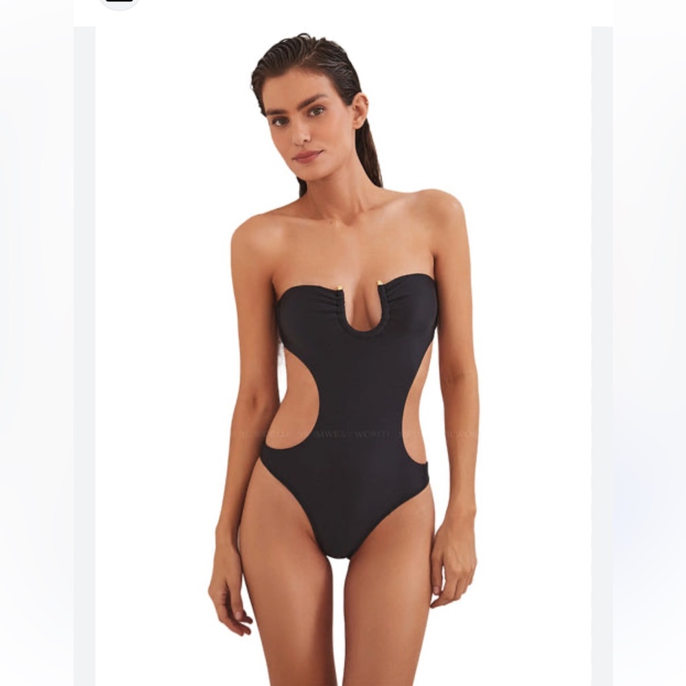 Vix Paula Hermanny Cora U-Insert One-Piece Swimsuit NWT Size XL Black